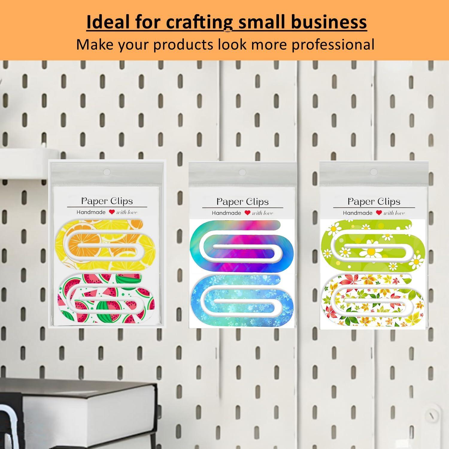 Paquete de 100 Clips de Papel Jumbo Magicalmai con Tarjetas y Bolsas