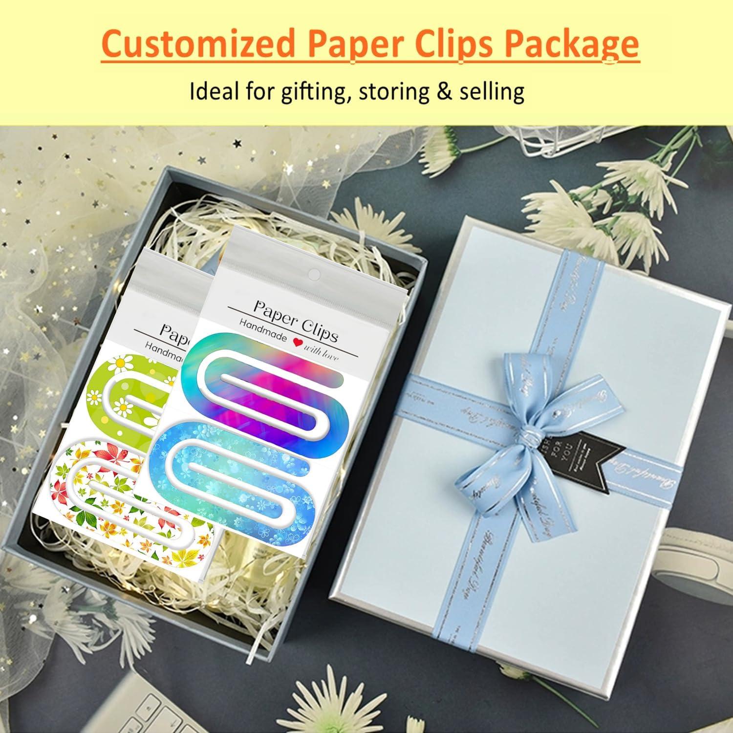 Paquete de 100 Clips de Papel Jumbo Magicalmai con Tarjetas y Bolsas