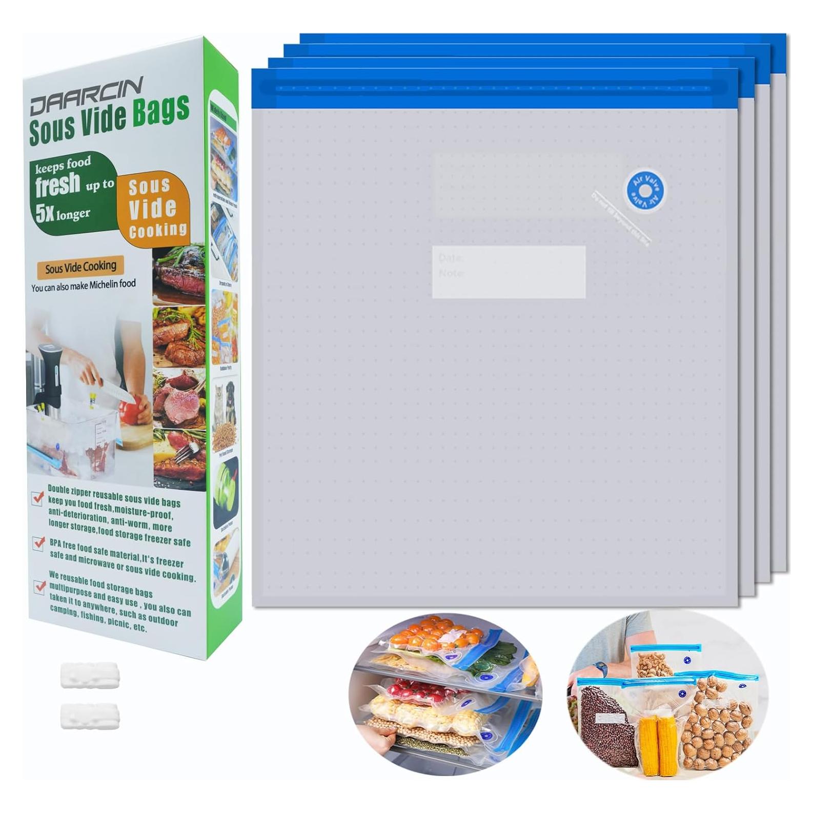 Kit de 15 Bolsas Sous Vide Reutilizables Daarcin 30x34cm