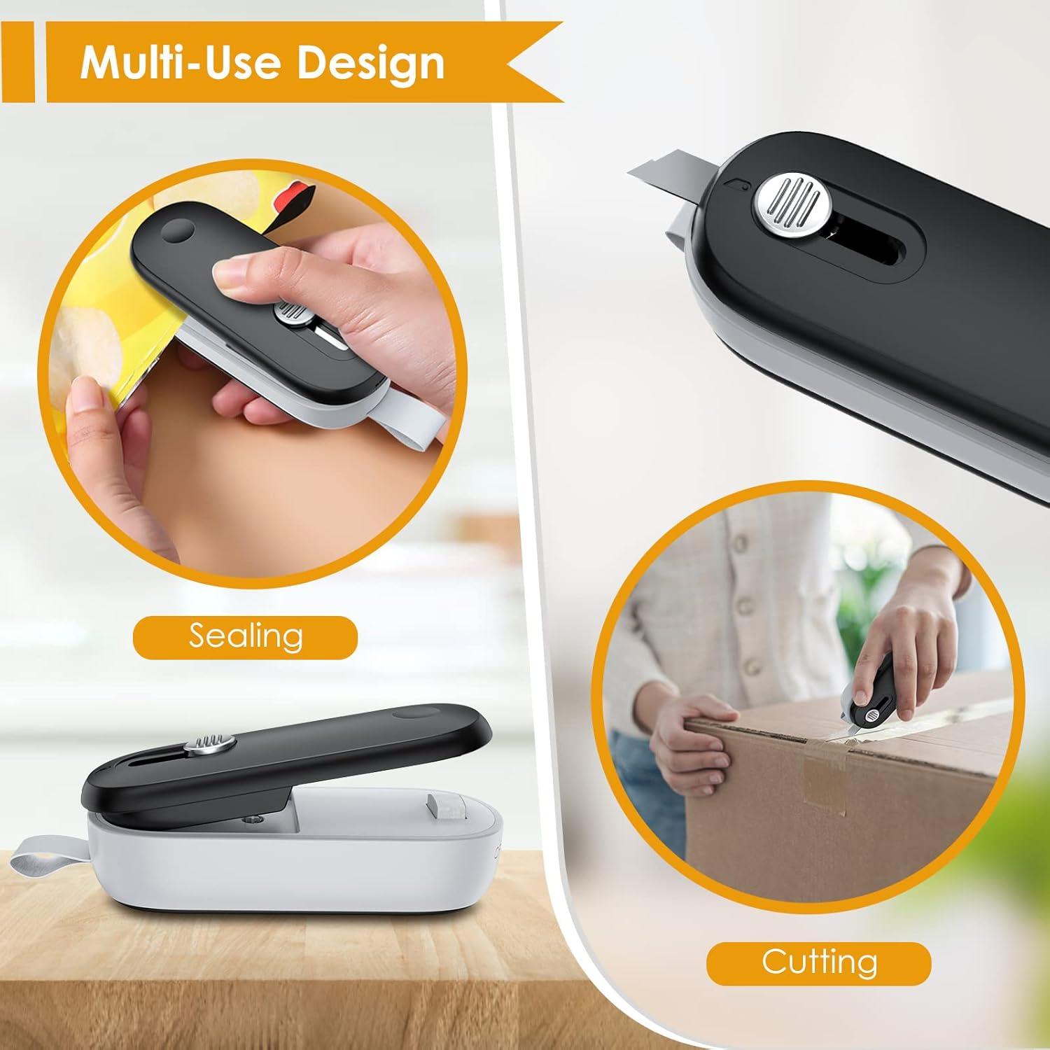 Mini Sello de Bolsas FEPPO 2 en 1 con Cortador - Portátil