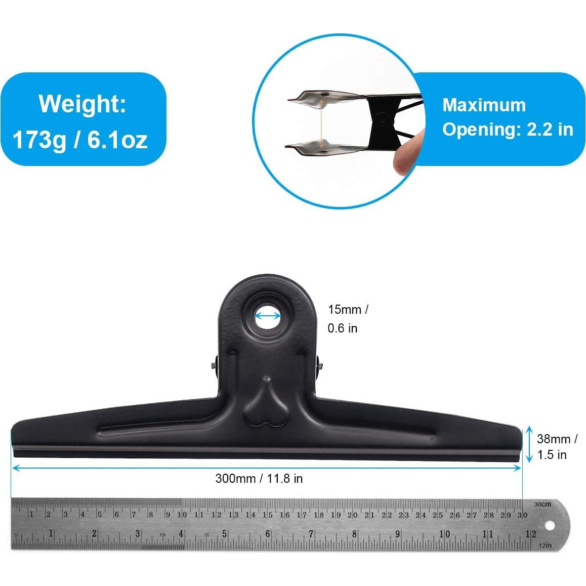 Clips Bulldog Extra Grande Coideal 30 cm Acero Inoxidable 2 Pcs