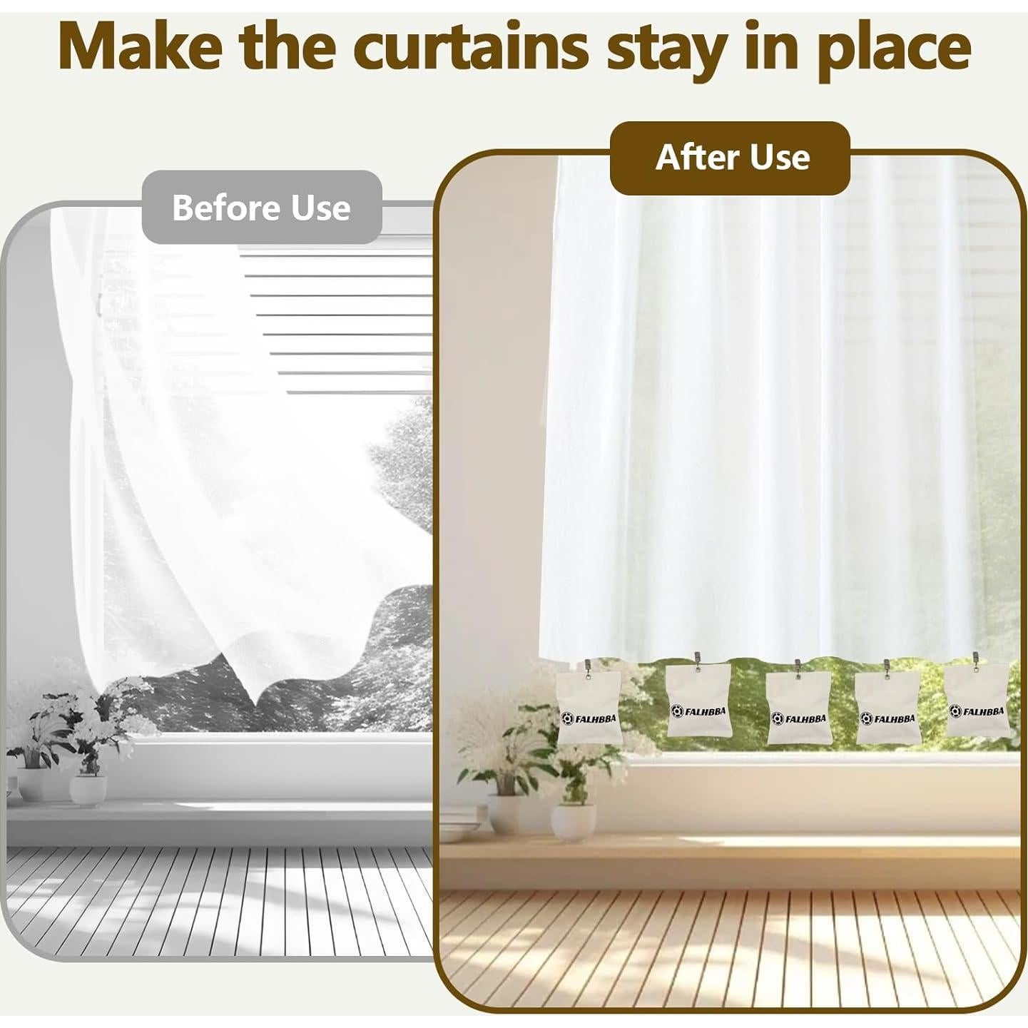 Paquete de 12 bolsas de peso para cortinas exteriores FALHBBA