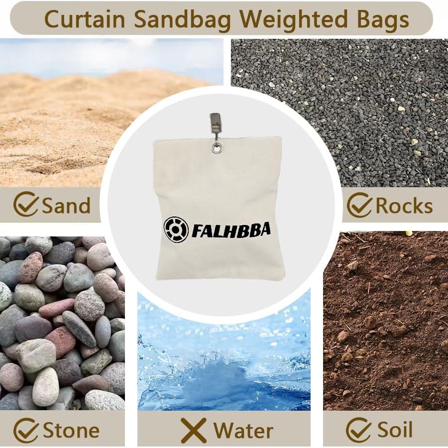 Paquete de 12 bolsas de peso para cortinas exteriores FALHBBA