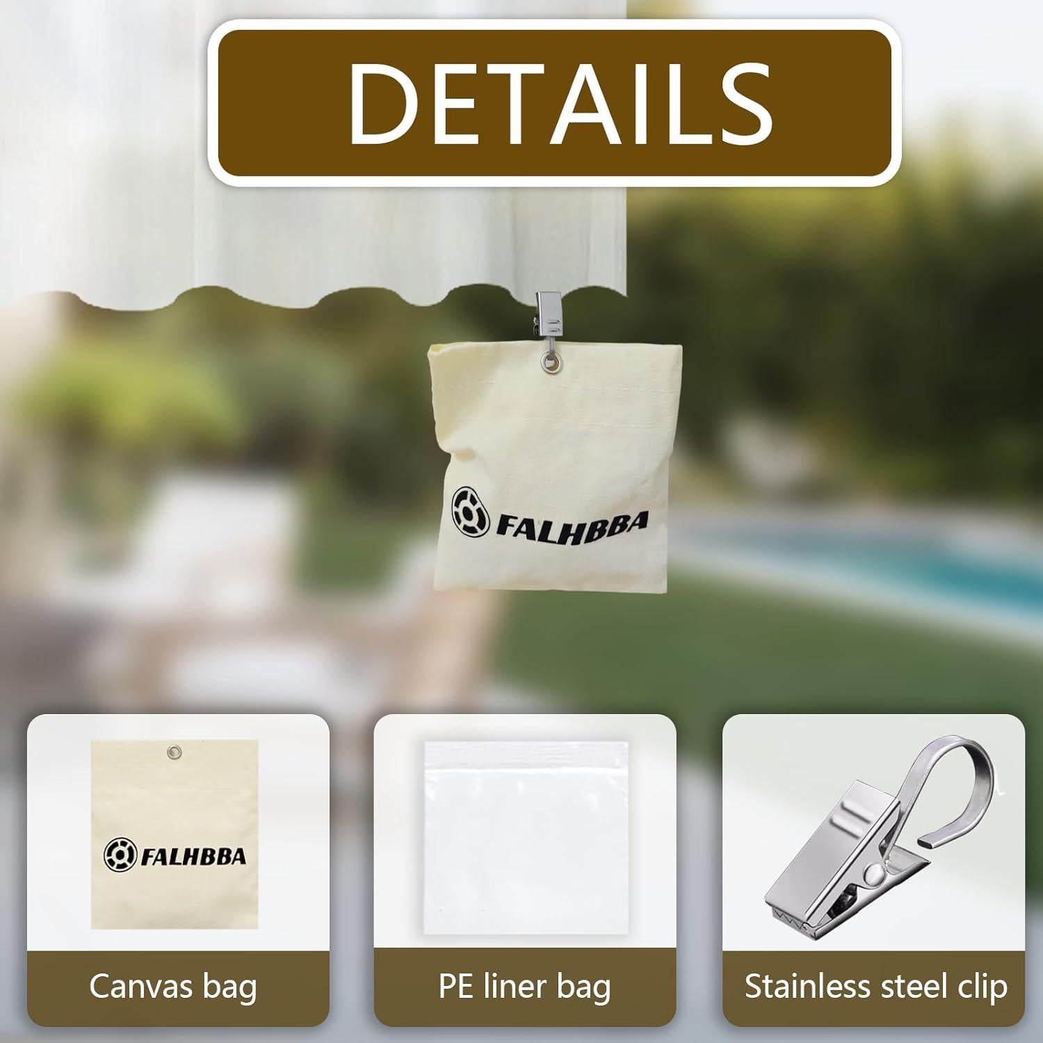 Paquete de 12 bolsas de peso para cortinas exteriores FALHBBA