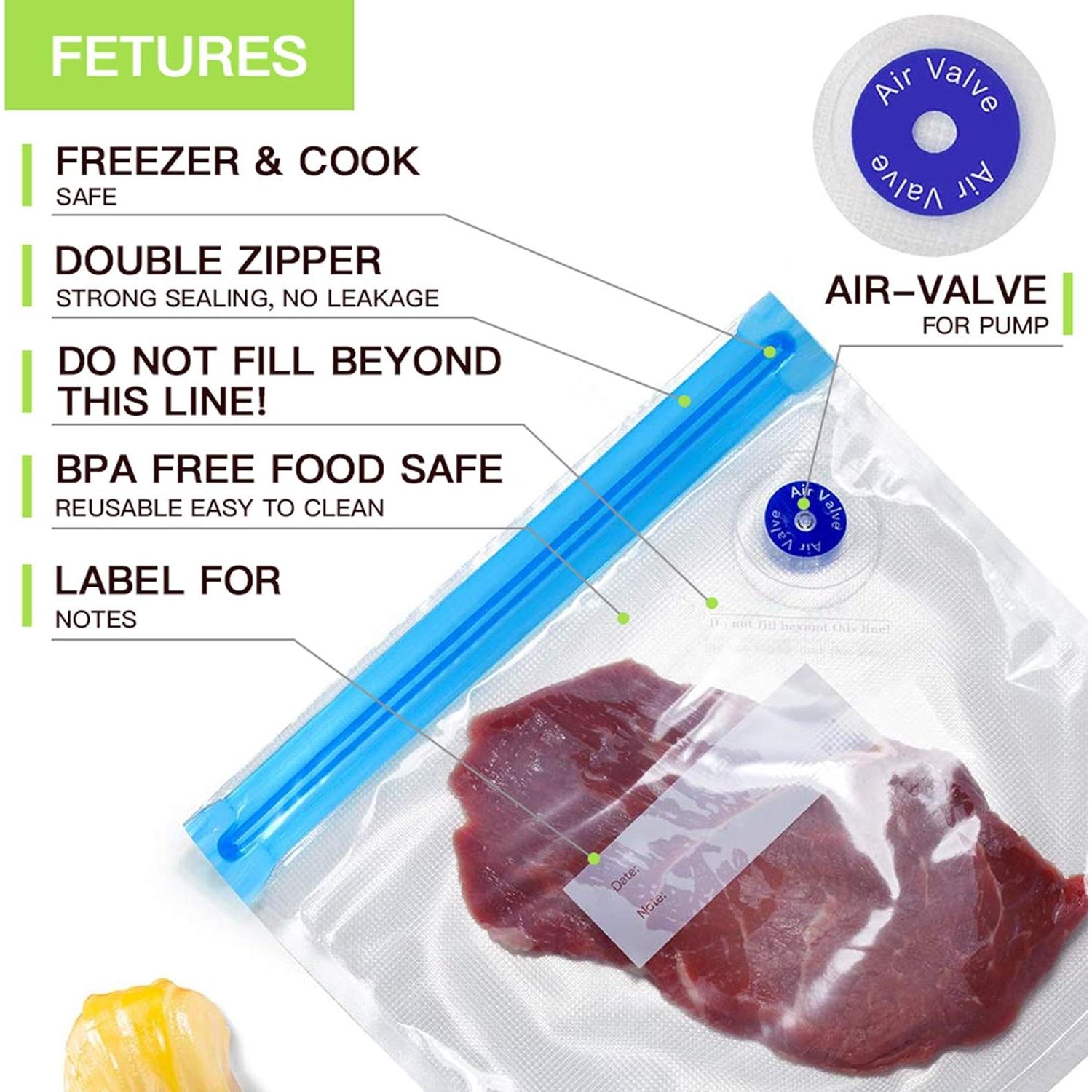 Bolsas Sous Vide WHX - 20 Reutilizables con Cierre y Clips