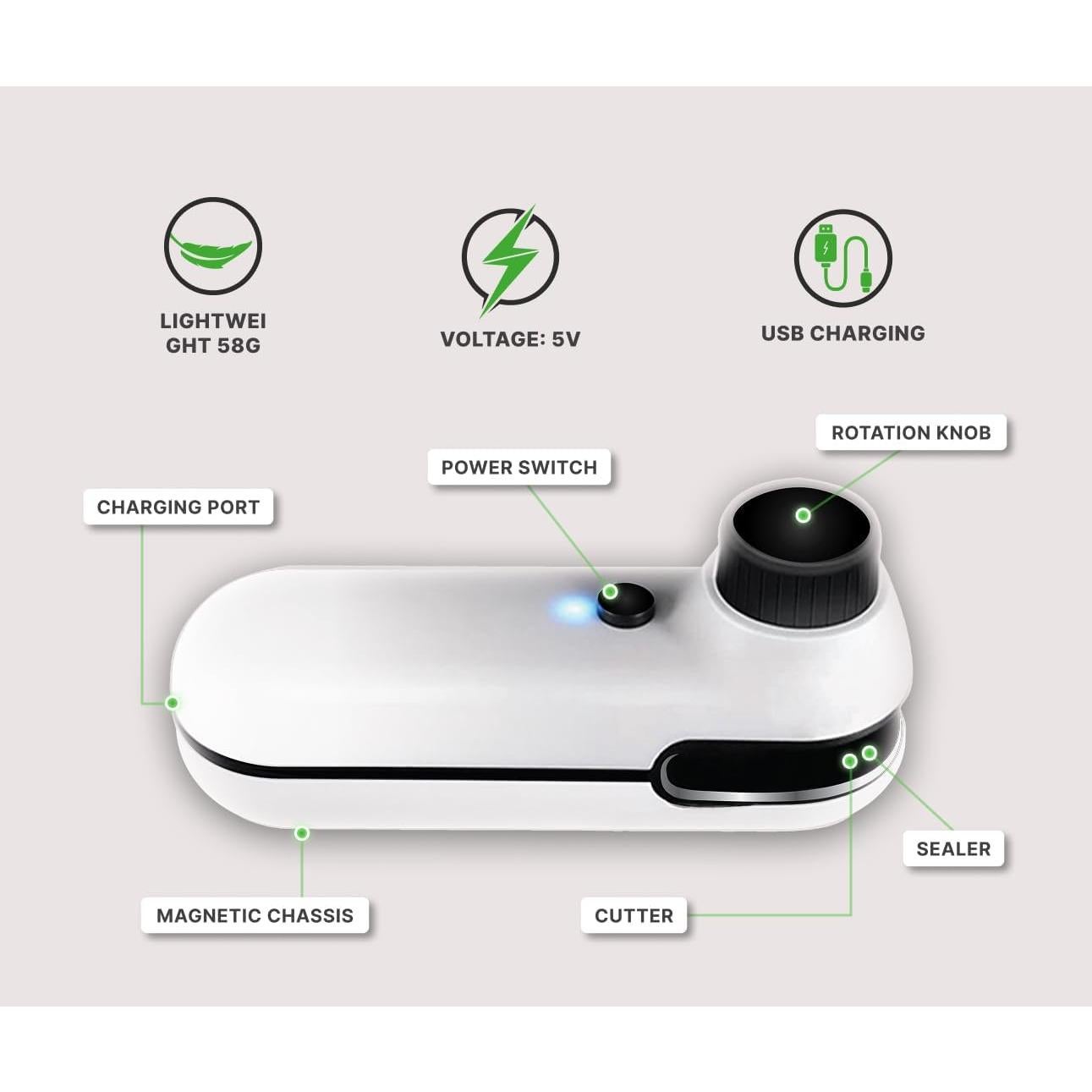 Mini Sello de Bolsas 2 en 1 AROLOP - Cortador y Sellador Térmico