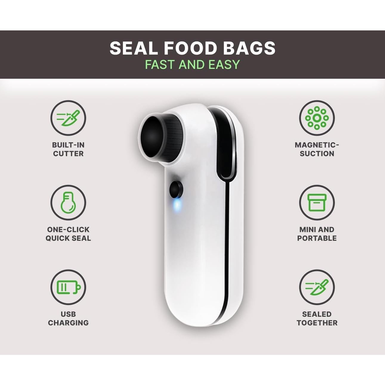 Mini Sello de Bolsas 2 en 1 AROLOP - Cortador y Sellador Térmico