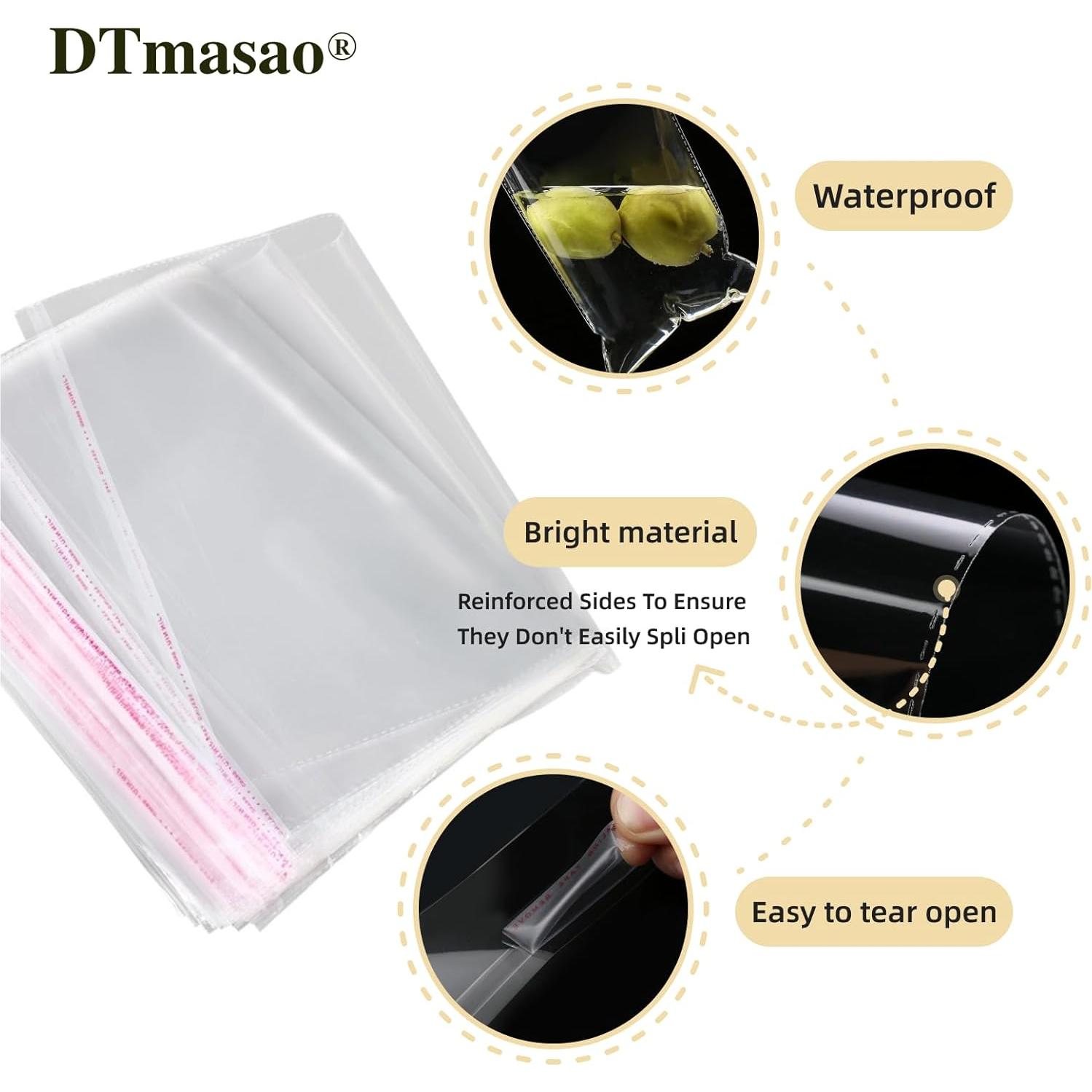 Bolsas de Celofán Autocierre DTmasao 10x10 cm 600 Piezas