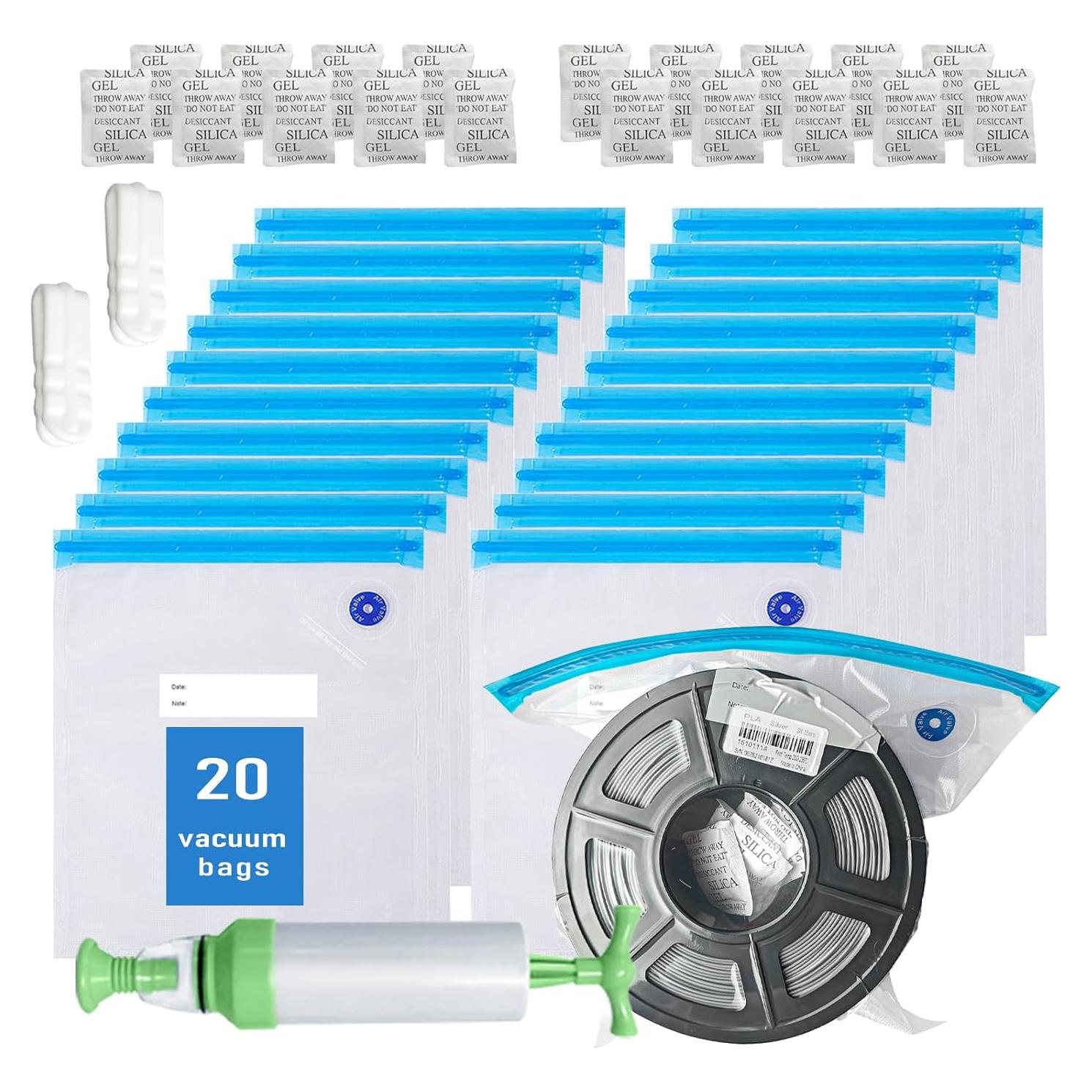 Kit de Bolsas de Almacenamiento al Vacío TIOPY 20 Pcs para Filamento 3D