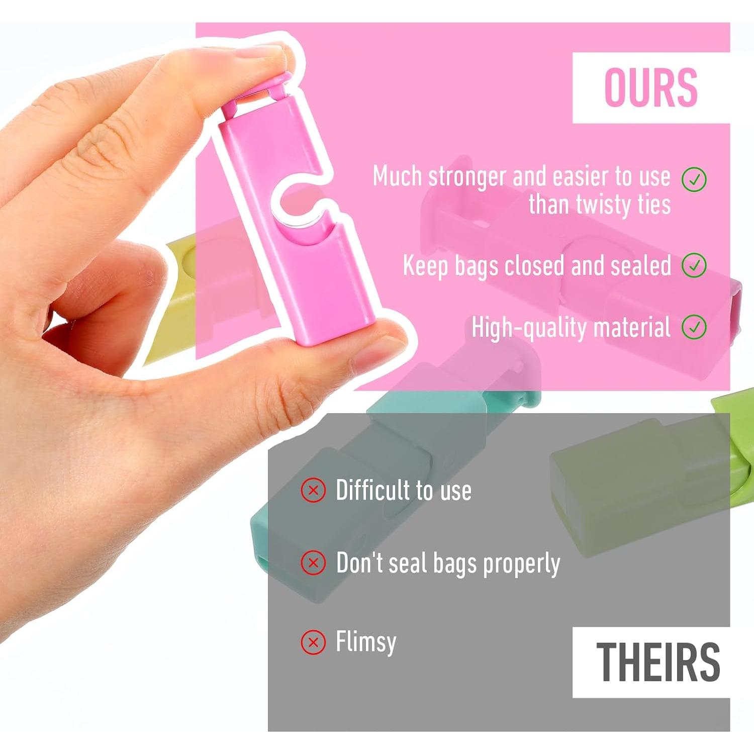 15 Clips Reutilizables para Bolsas de Pan Oruola - Multicolor