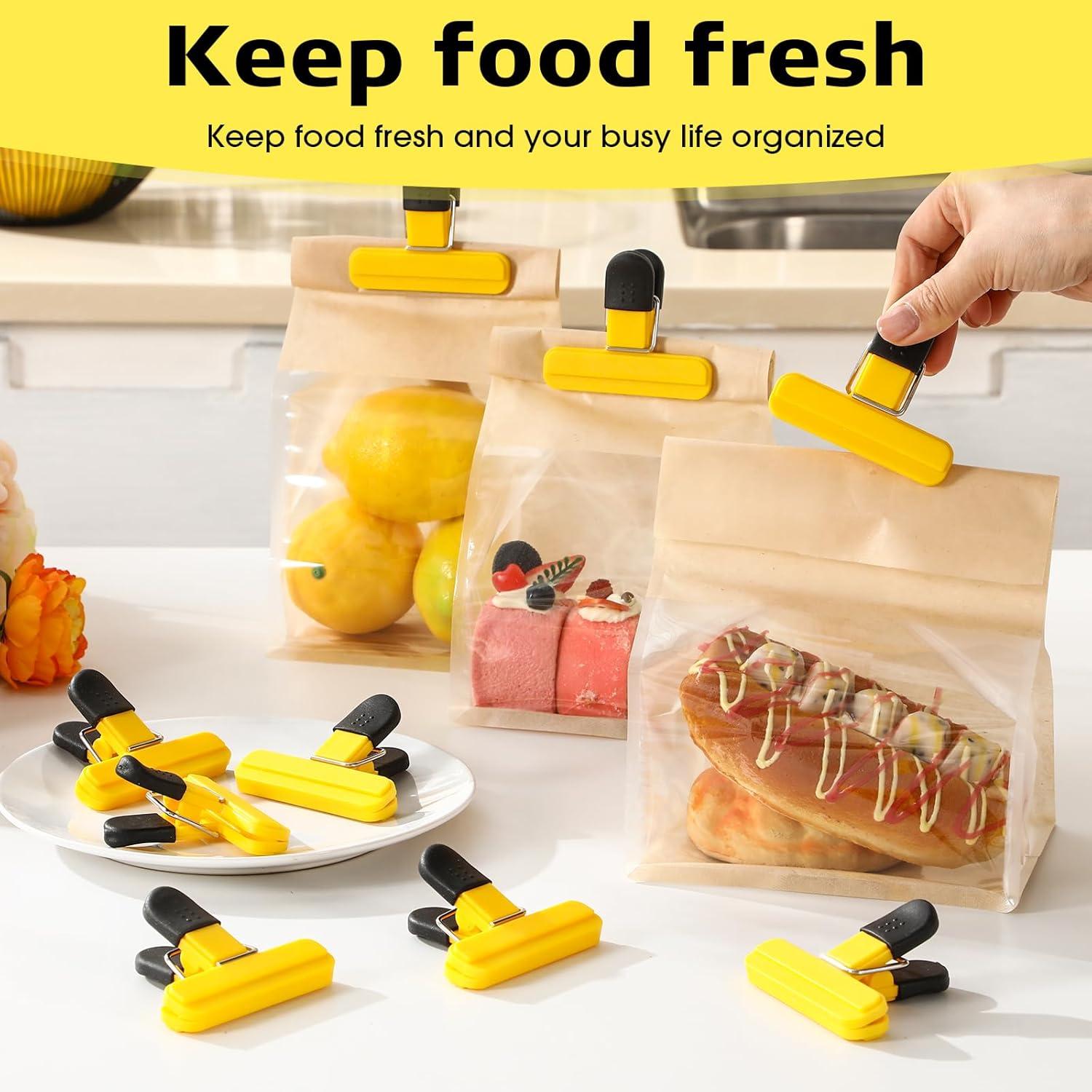 20 Clips para Bolsas de Alimentos Wonderjune Amarillo 7.8x6.5cm