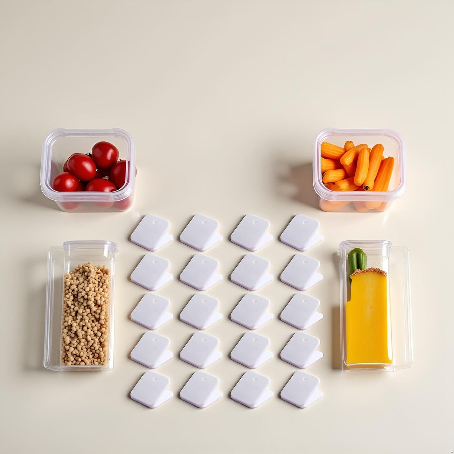 20 Clips de Plástico Blanco ZhangyiHot para Comida y Fotos