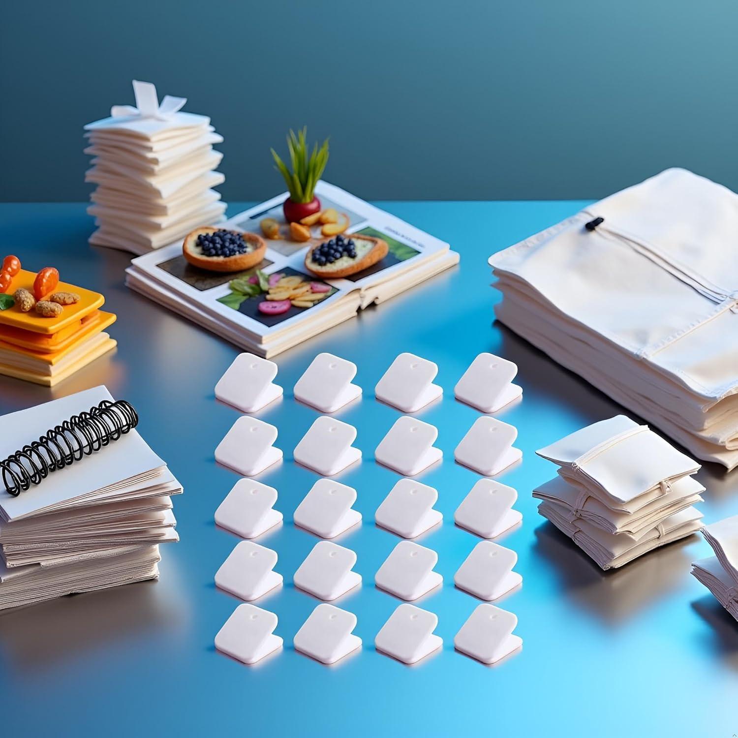 20 Clips de Plástico Blanco ZhangyiHot para Comida y Fotos