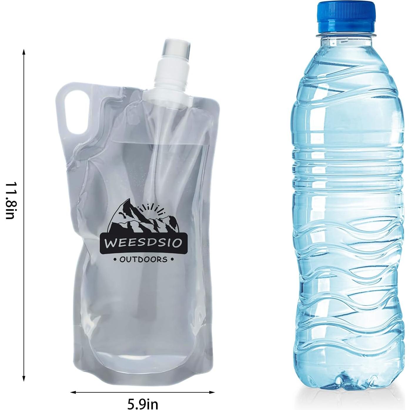 Set de 5 Botellas de Agua Colapsables Weesdsio 1L para Senderismo