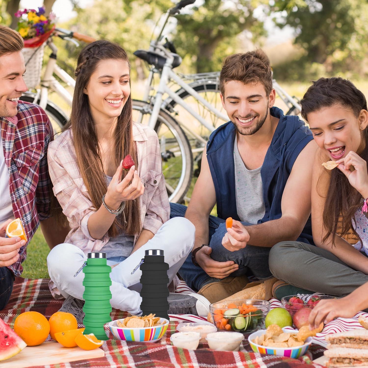 Botella de Agua Plegable SLkuniu 4 Pcs 0.47L Libre de BPA