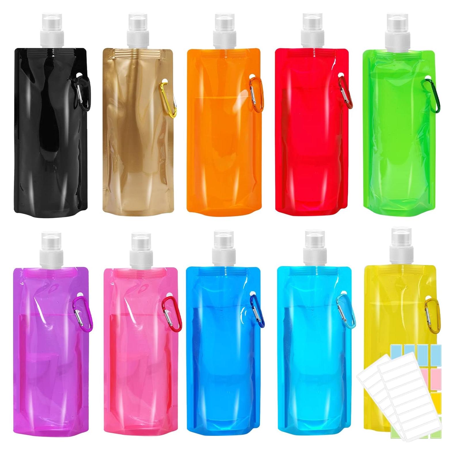 Paquete de 10 Botellas de Agua Plegables Smilixin 480ml