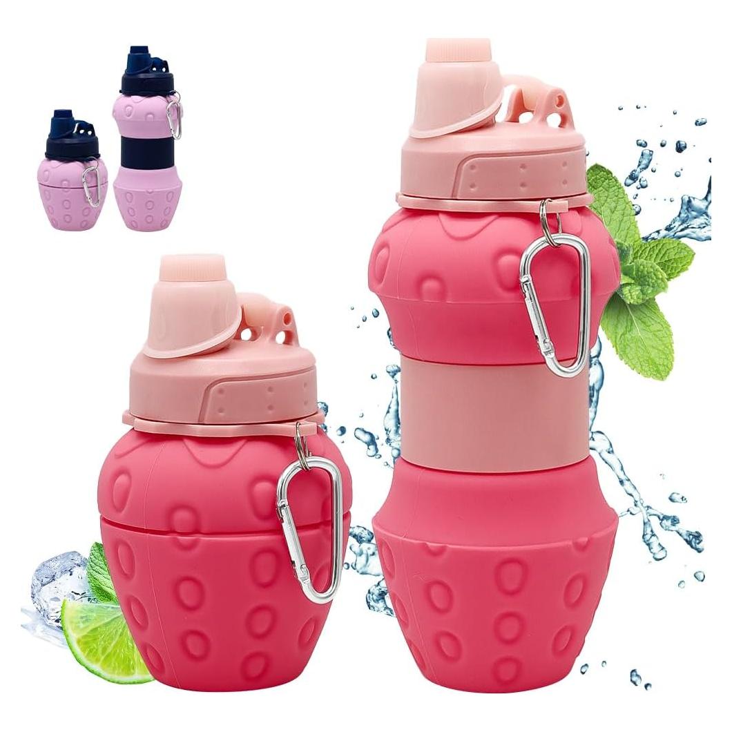 Botella de Agua Plegable WATMHHJQ 500ml a Prueba de Fugas