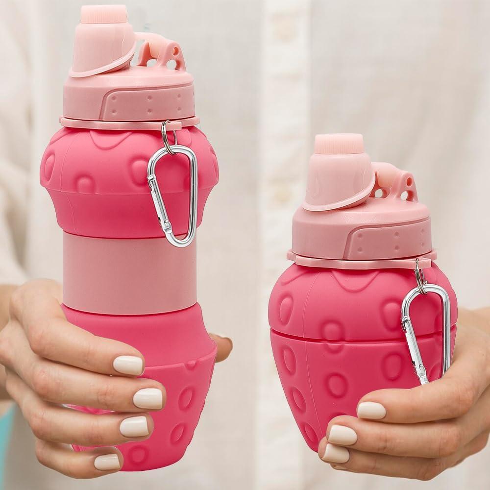 Botella de Agua Plegable WATMHHJQ 500ml a Prueba de Fugas