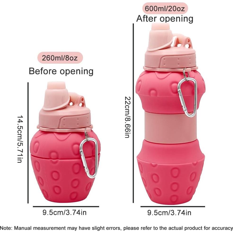 Botella de Agua Plegable WATMHHJQ 500ml a Prueba de Fugas