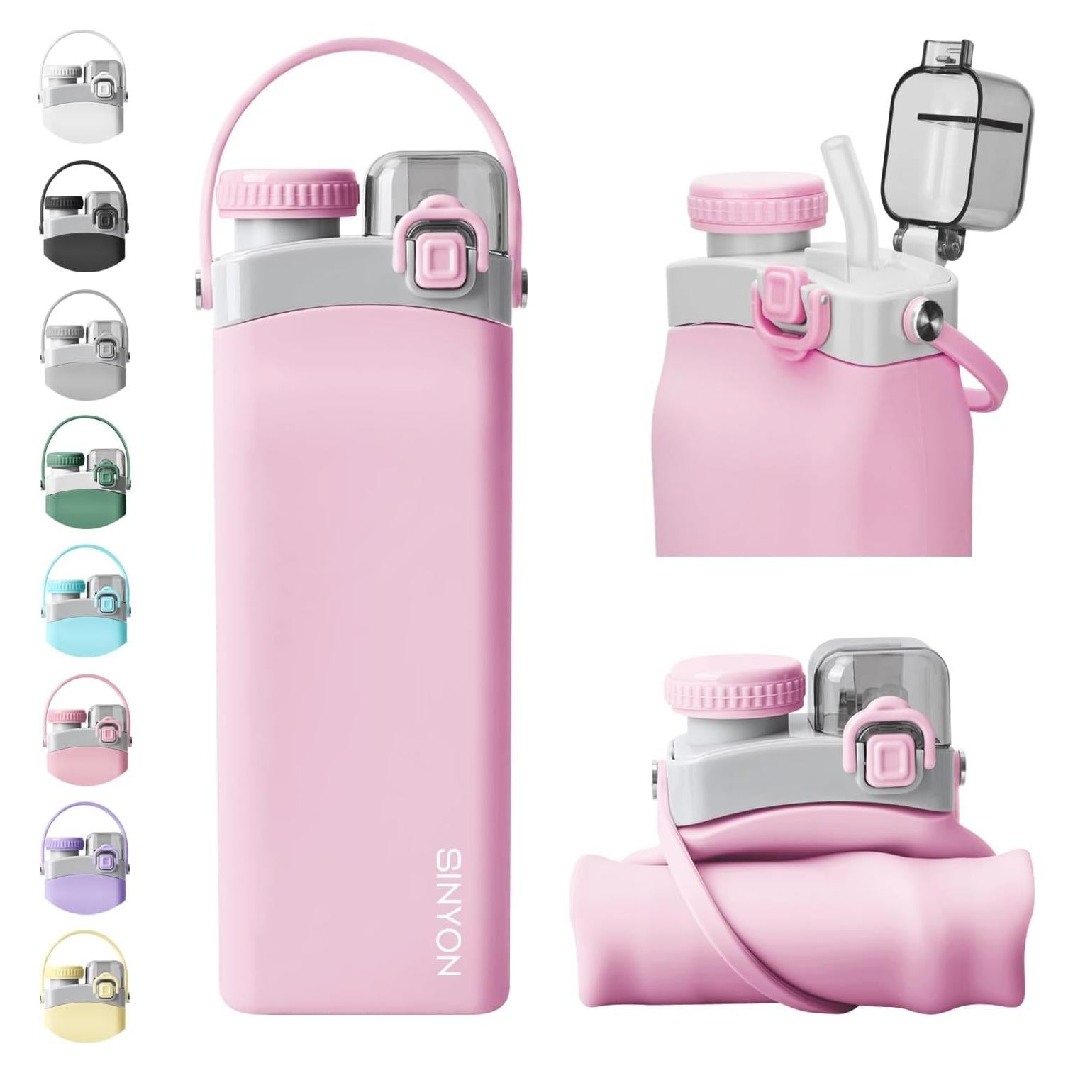 Botella de Agua Plegable Sinyon 600ml Silicona A Prueba de Fugas