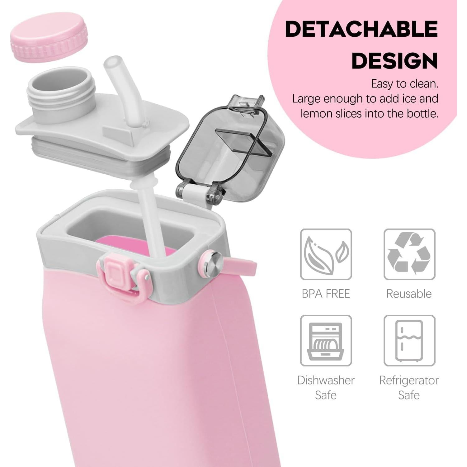 Botella de Agua Plegable Sinyon 600ml Silicona A Prueba de Fugas