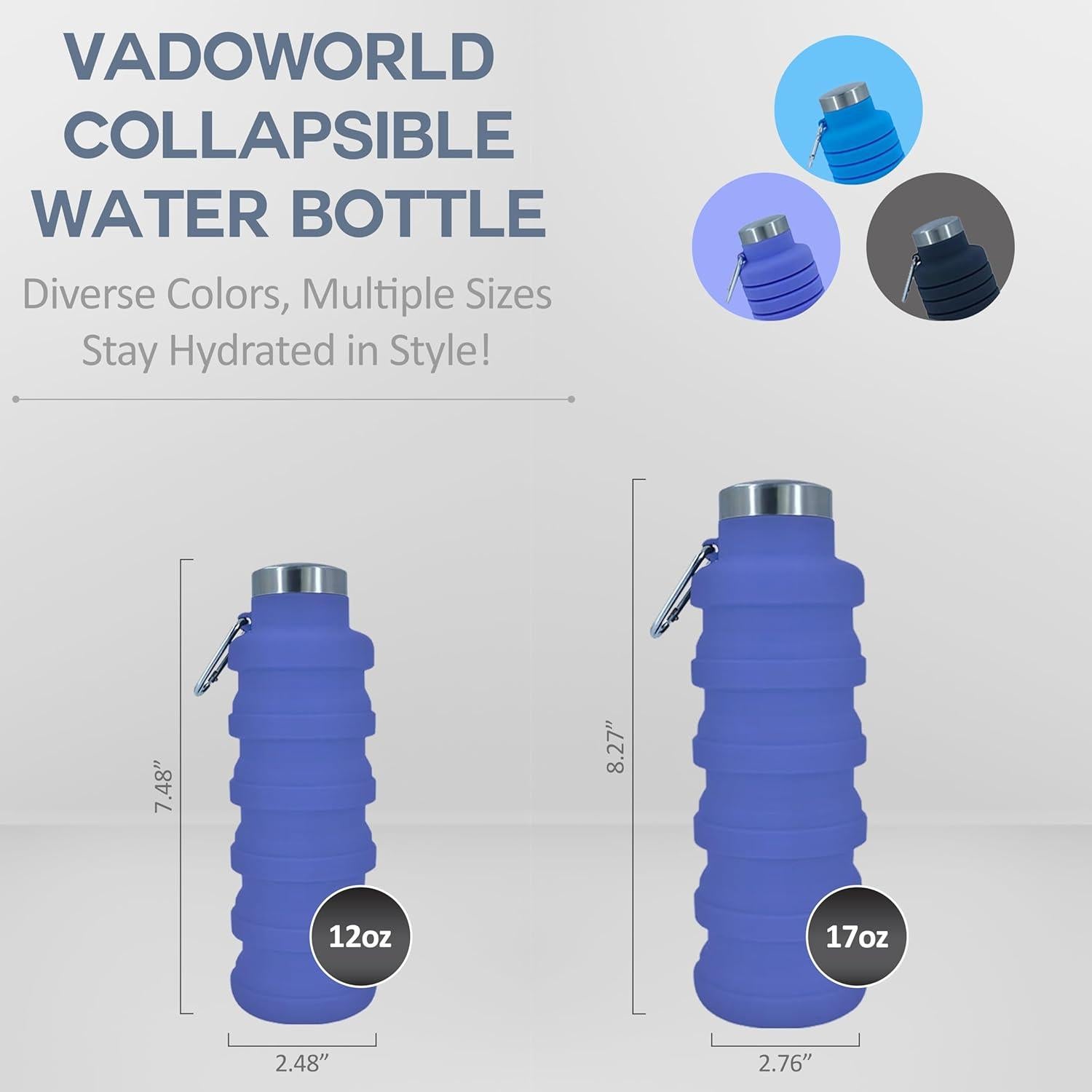 Botella de Agua Plegable VadoWorld 0.5L Silicona Ecológica