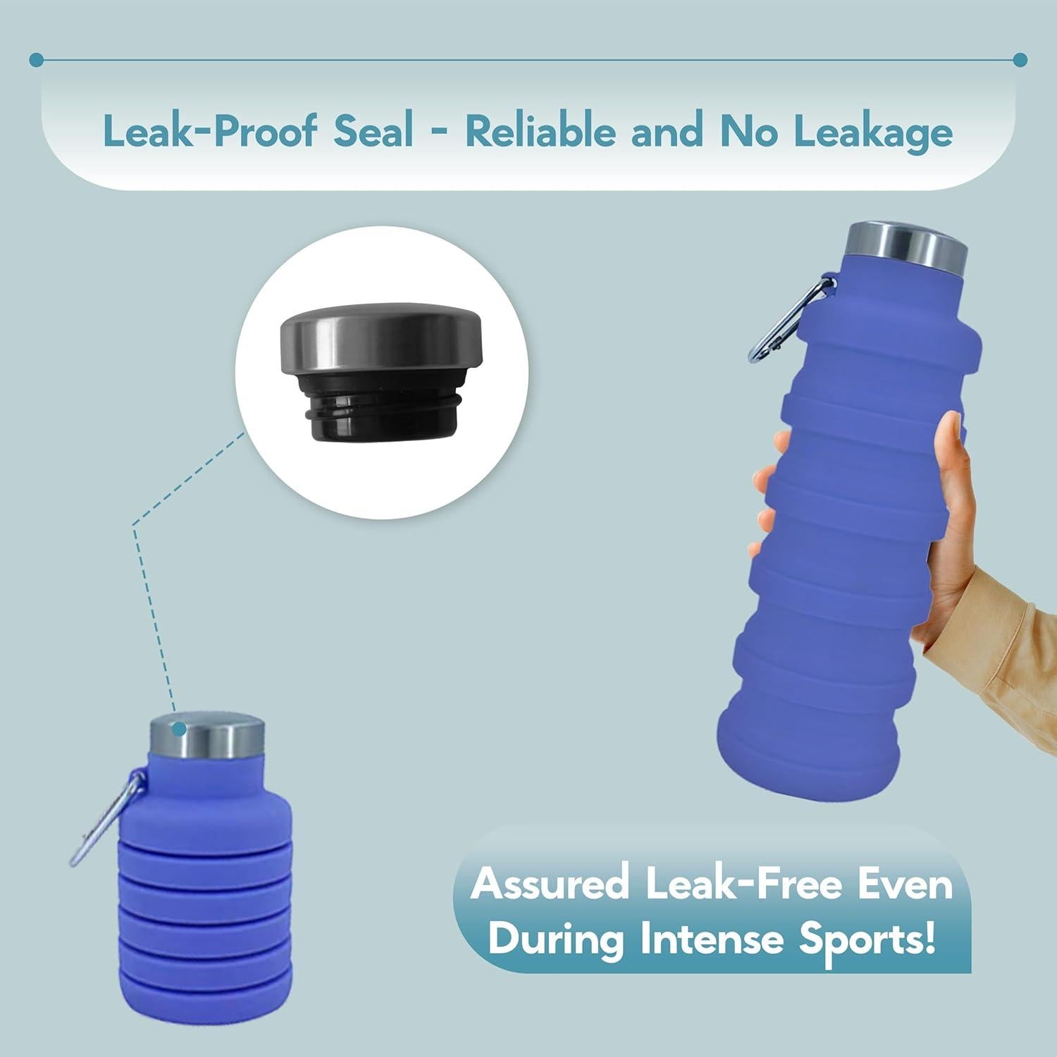 Botella de Agua Plegable VadoWorld 0.5L Silicona Ecológica