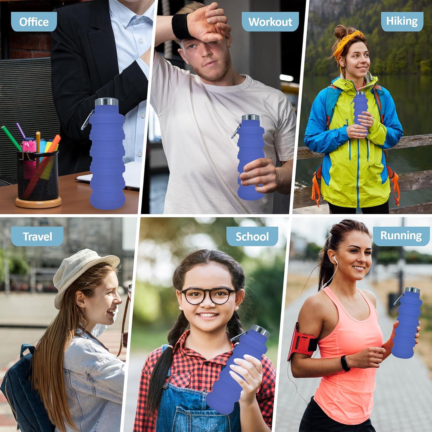 Botella de Agua Plegable VadoWorld 0.5L Silicona Ecológica