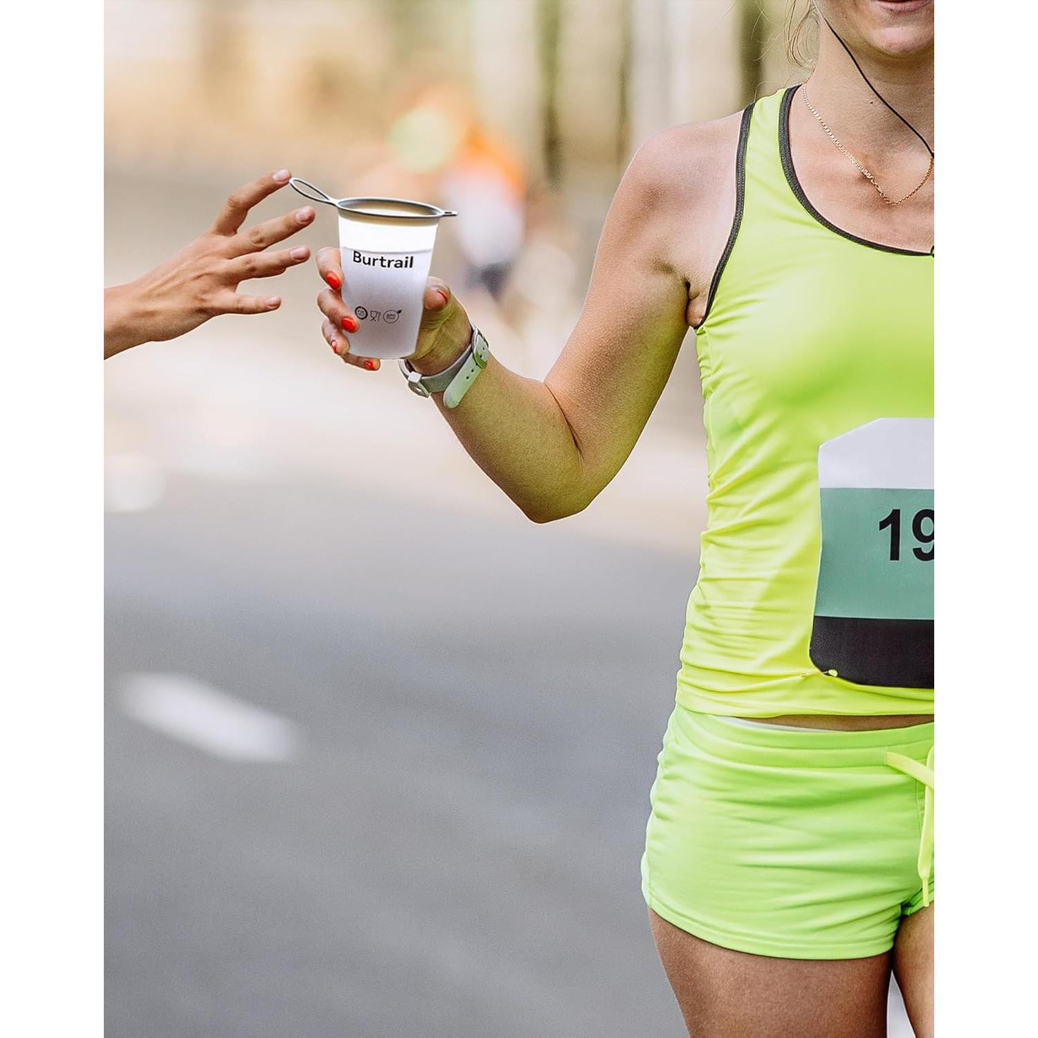 Taza Plegable Burtrail 200ml Ultraligera para Correr - 2 Pcs Gris y Blanco