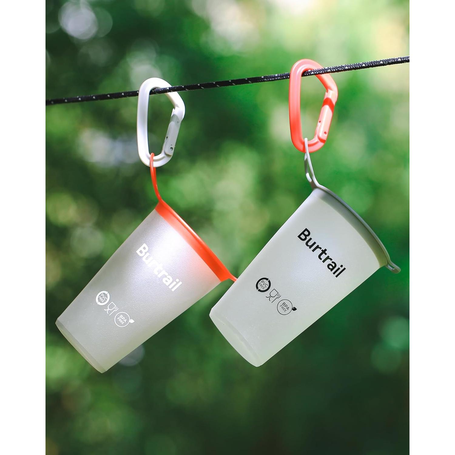 Taza Plegable Burtrail 200ml Ultraligera para Correr - 2 Pcs Gris y Blanco