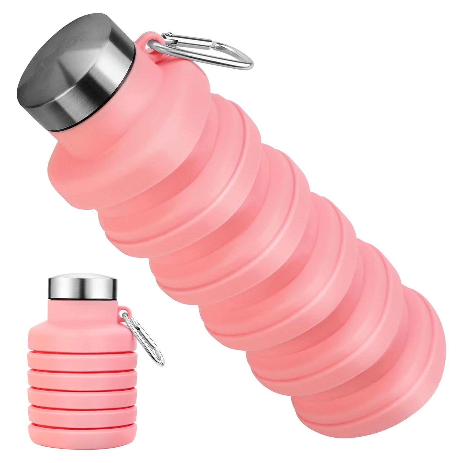 Botella de Agua Plegable Rotayi 0.47L Silicona Rosa