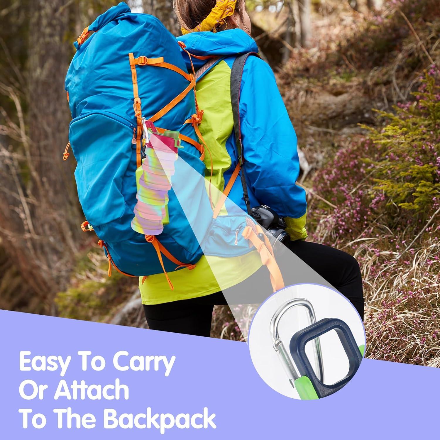 Botellas de Agua Plegables MAQUITA 4 Pcs 500 ml Silicona