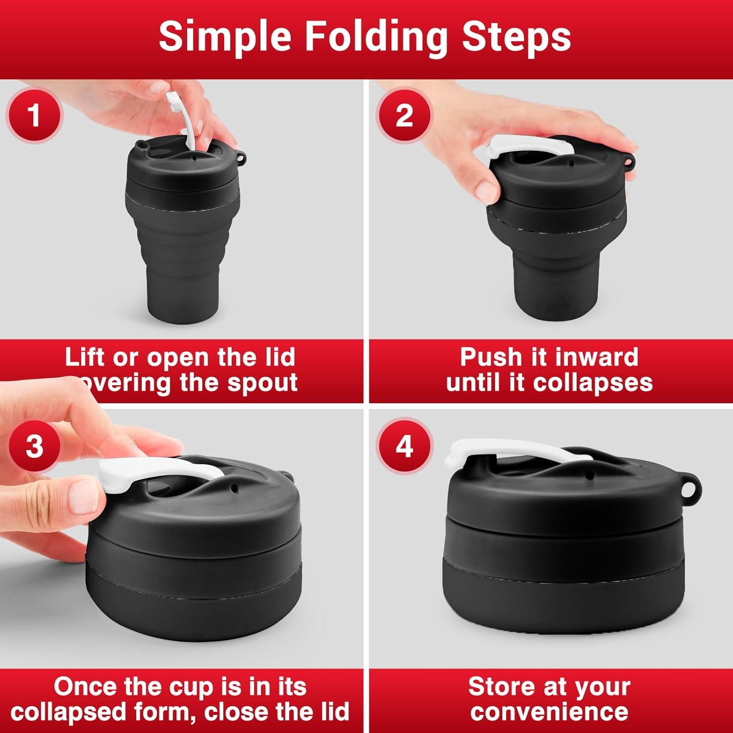 Botella Mezcladora Plegable Tilcore 600ml Silicona a Prueba de Fugas