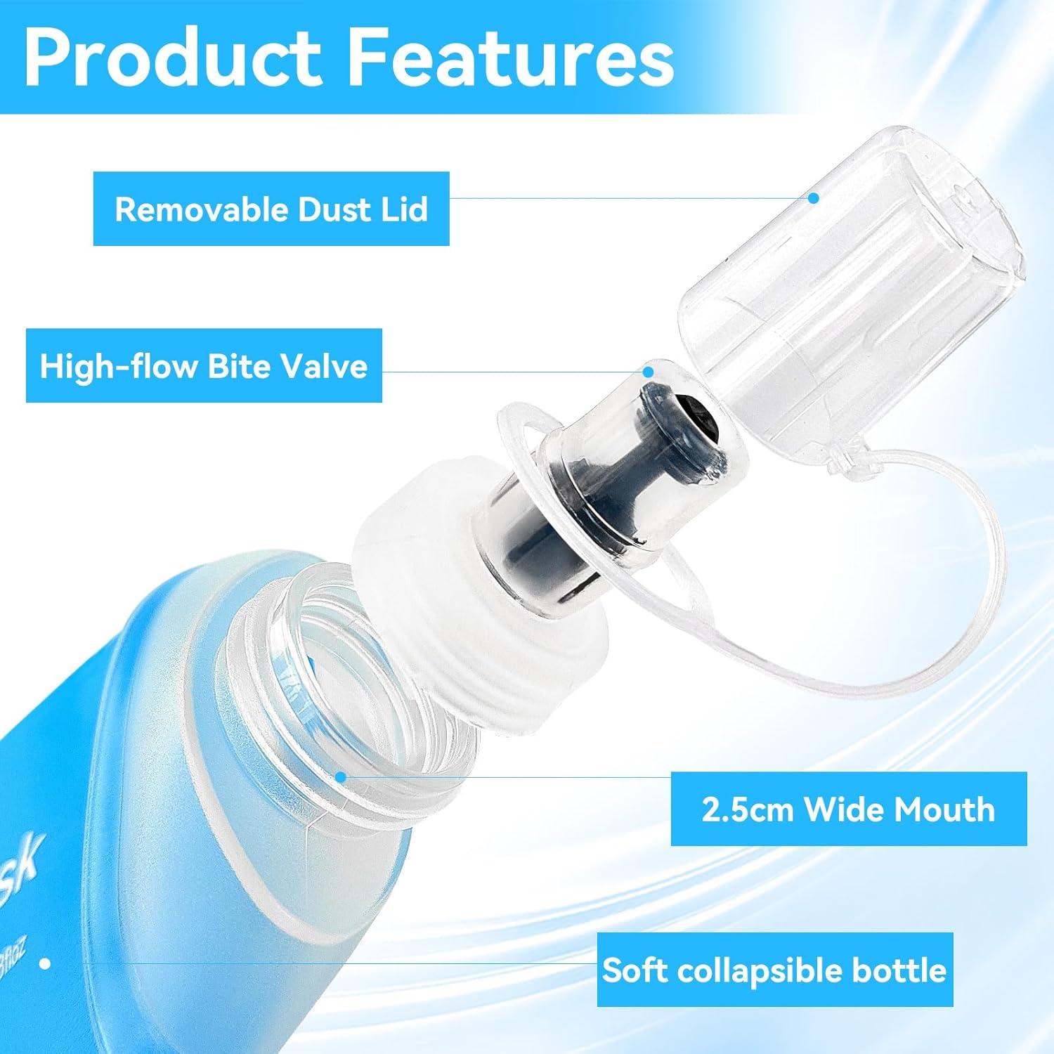 Botella de Agua Plegable FR 150ml Gris - Silicona Ecológica