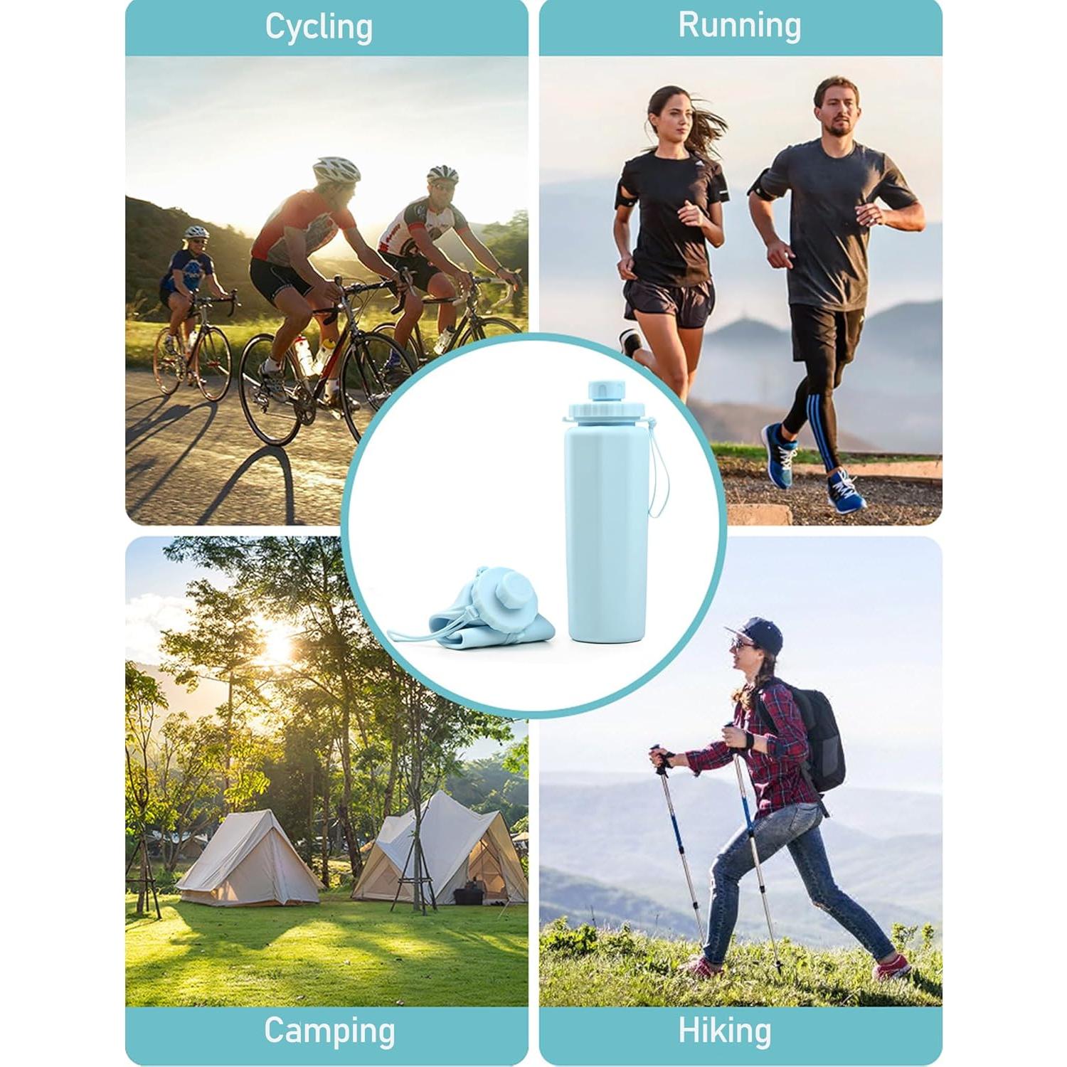 Botella de Agua Plegable COPORISO 600ml Azul Libre BPA