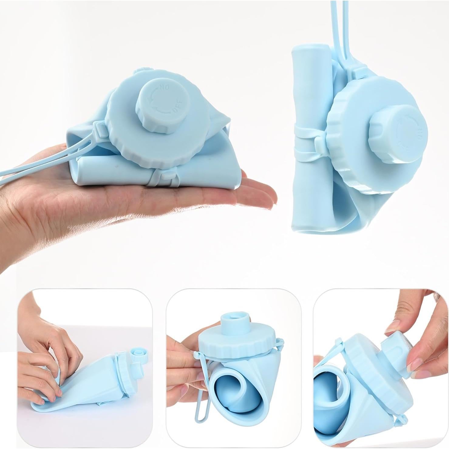 Botella de Agua Plegable COPORISO 600ml Azul Libre BPA