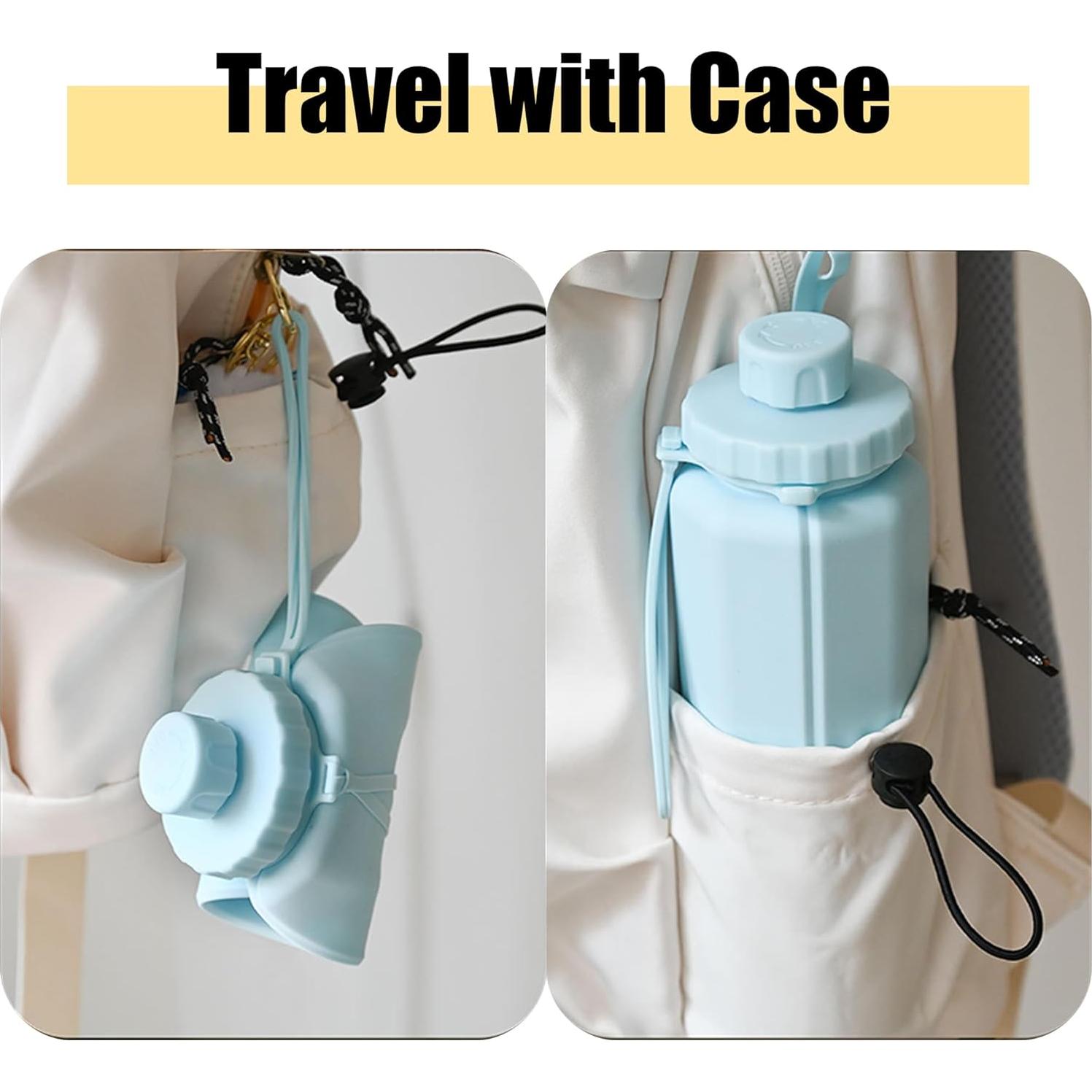 Botella de Agua Plegable COPORISO 600ml Azul Libre BPA