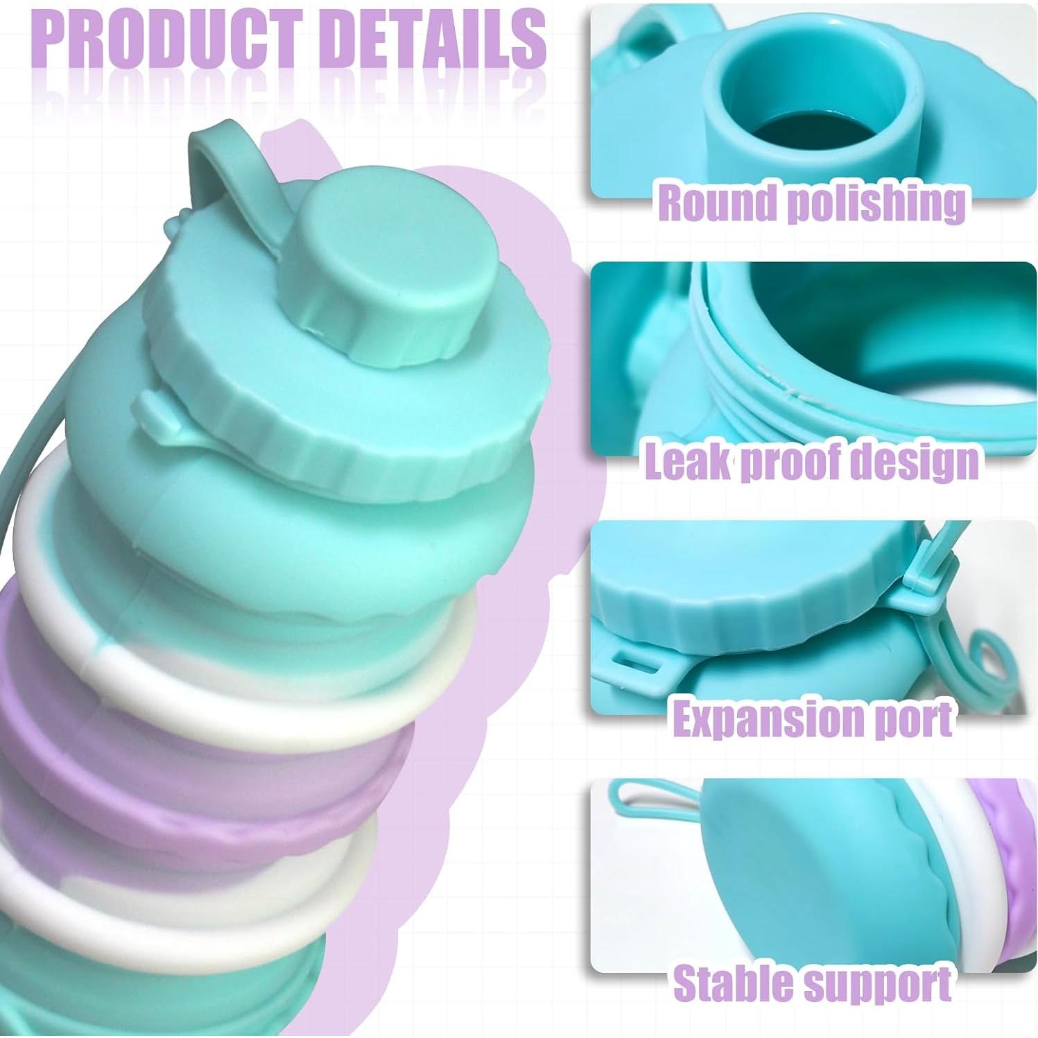 Paquete de 2 Botellas de Agua Colapsables JOBVERT 500ml