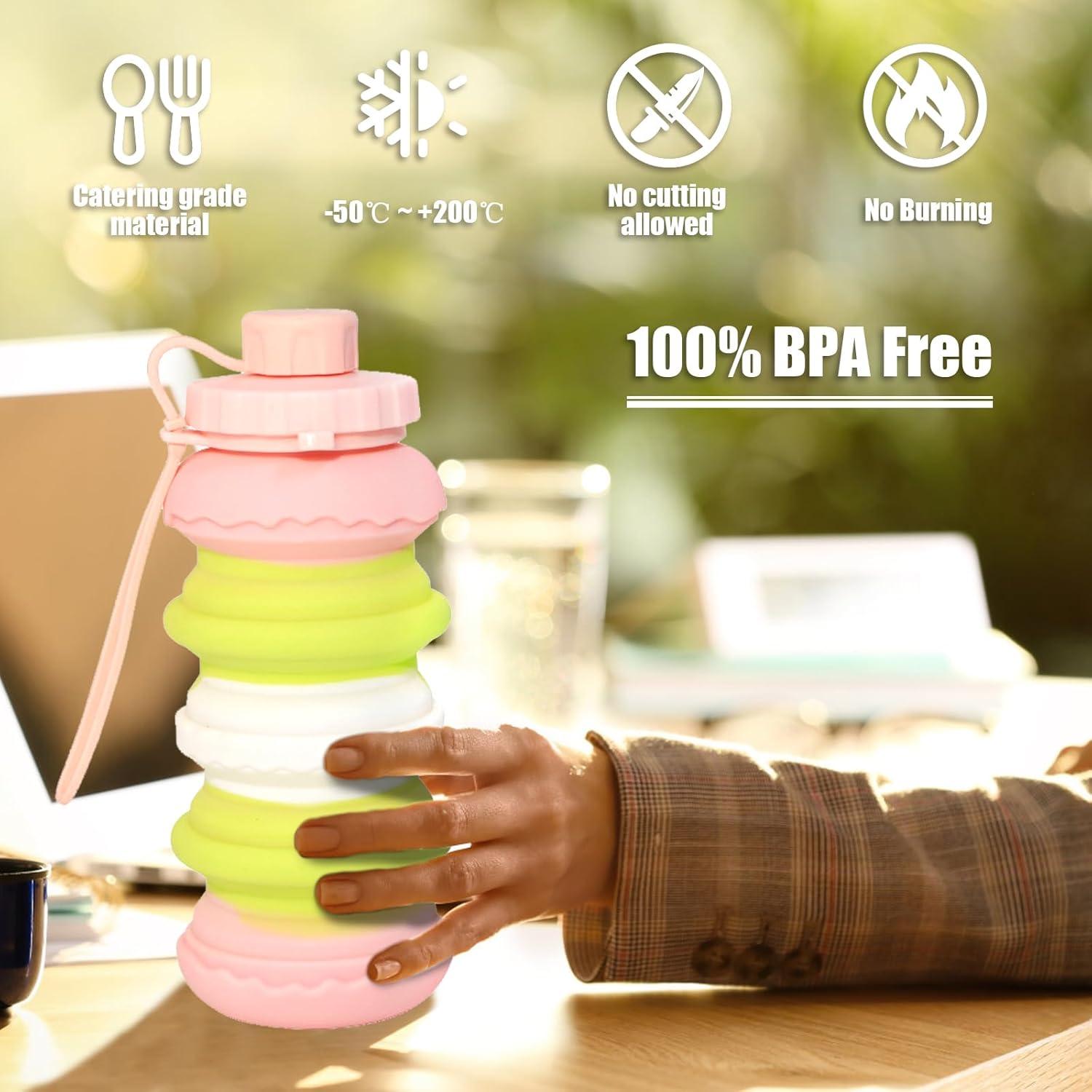 Paquete de 2 Botellas de Agua Colapsables JOBVERT 500ml