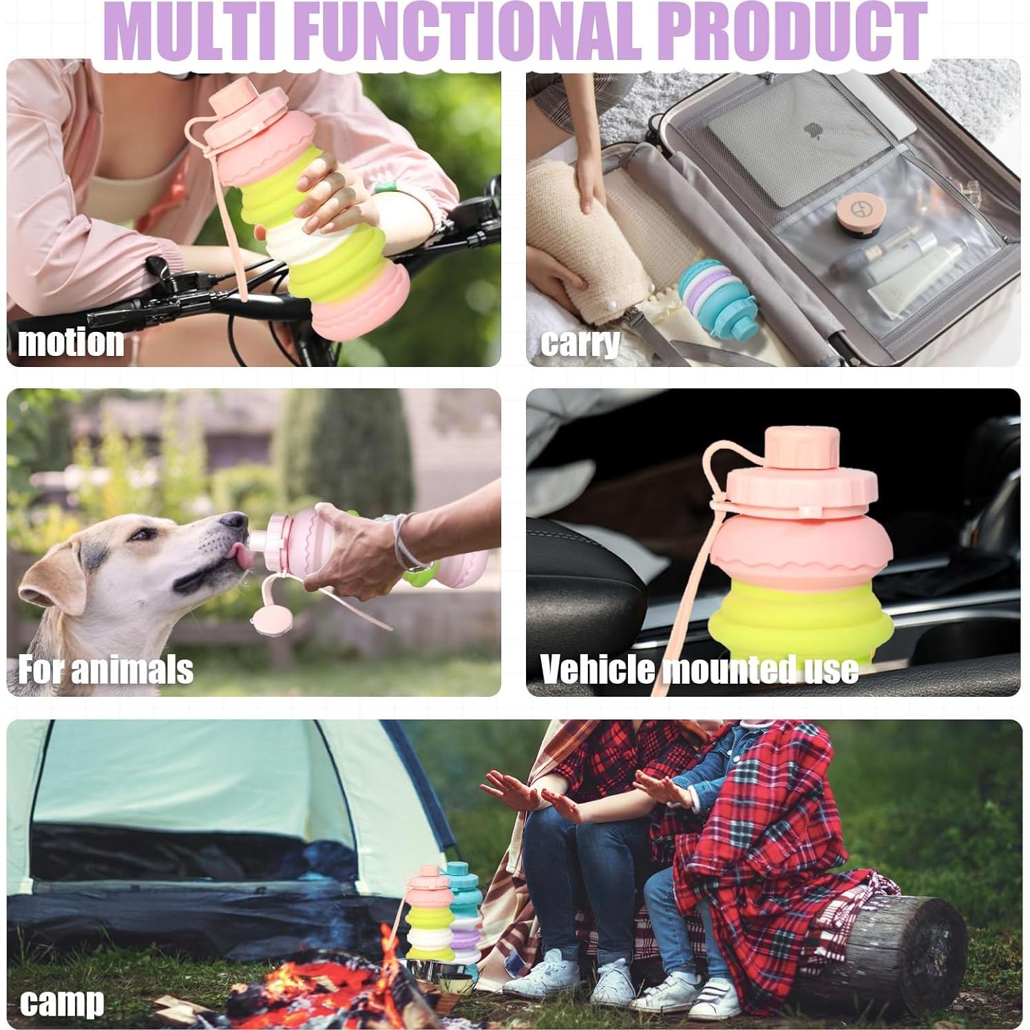 Paquete de 2 Botellas de Agua Colapsables JOBVERT 500ml