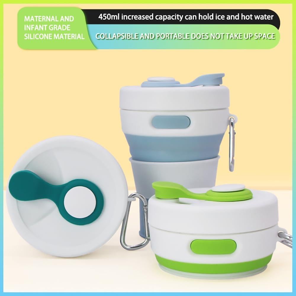 Taza de Camping Plegable UNNESTAR 450ml Gris con Popote