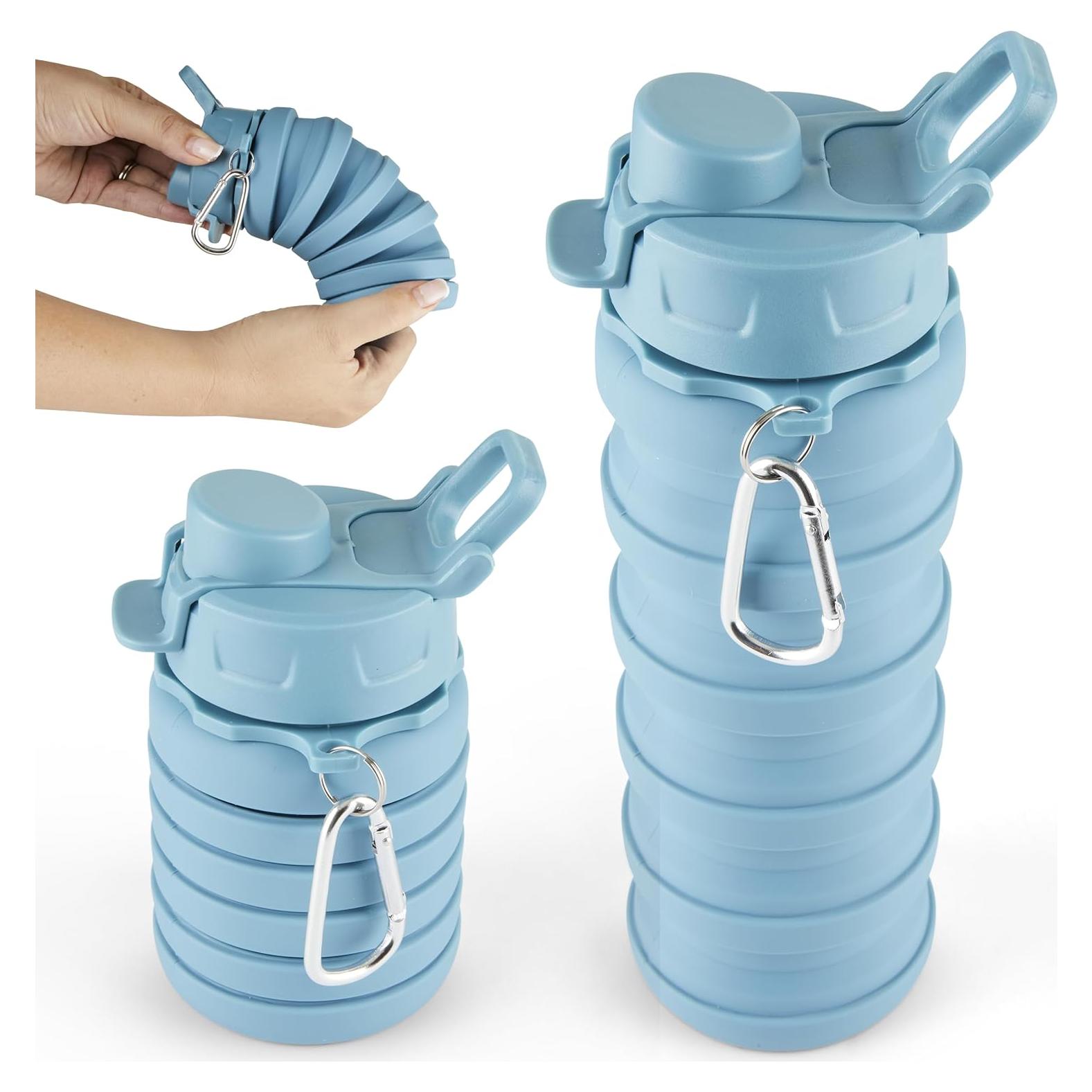 Botella de Agua Plegable Spacesaver 473 ml Silicona Azul