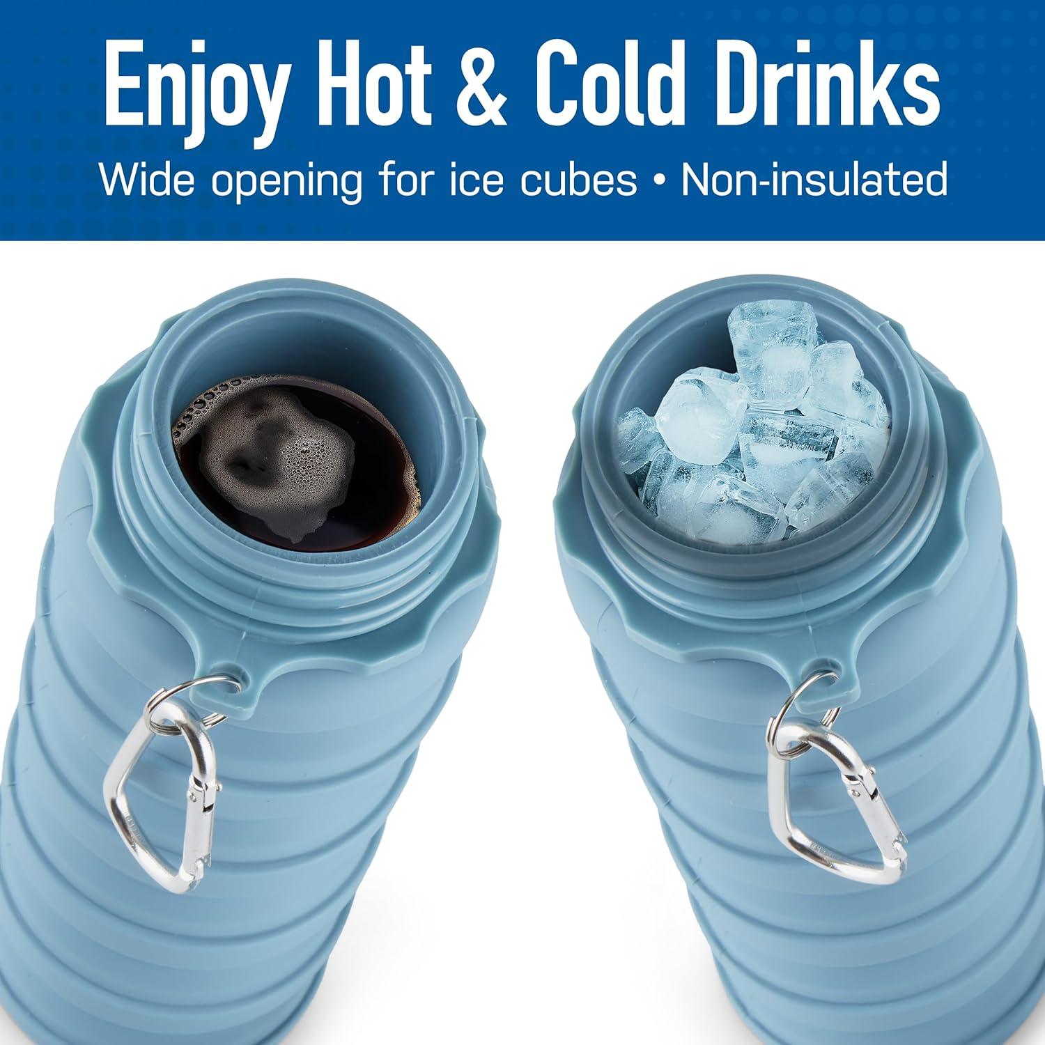 Botella de Agua Plegable Spacesaver 473 ml Silicona Azul