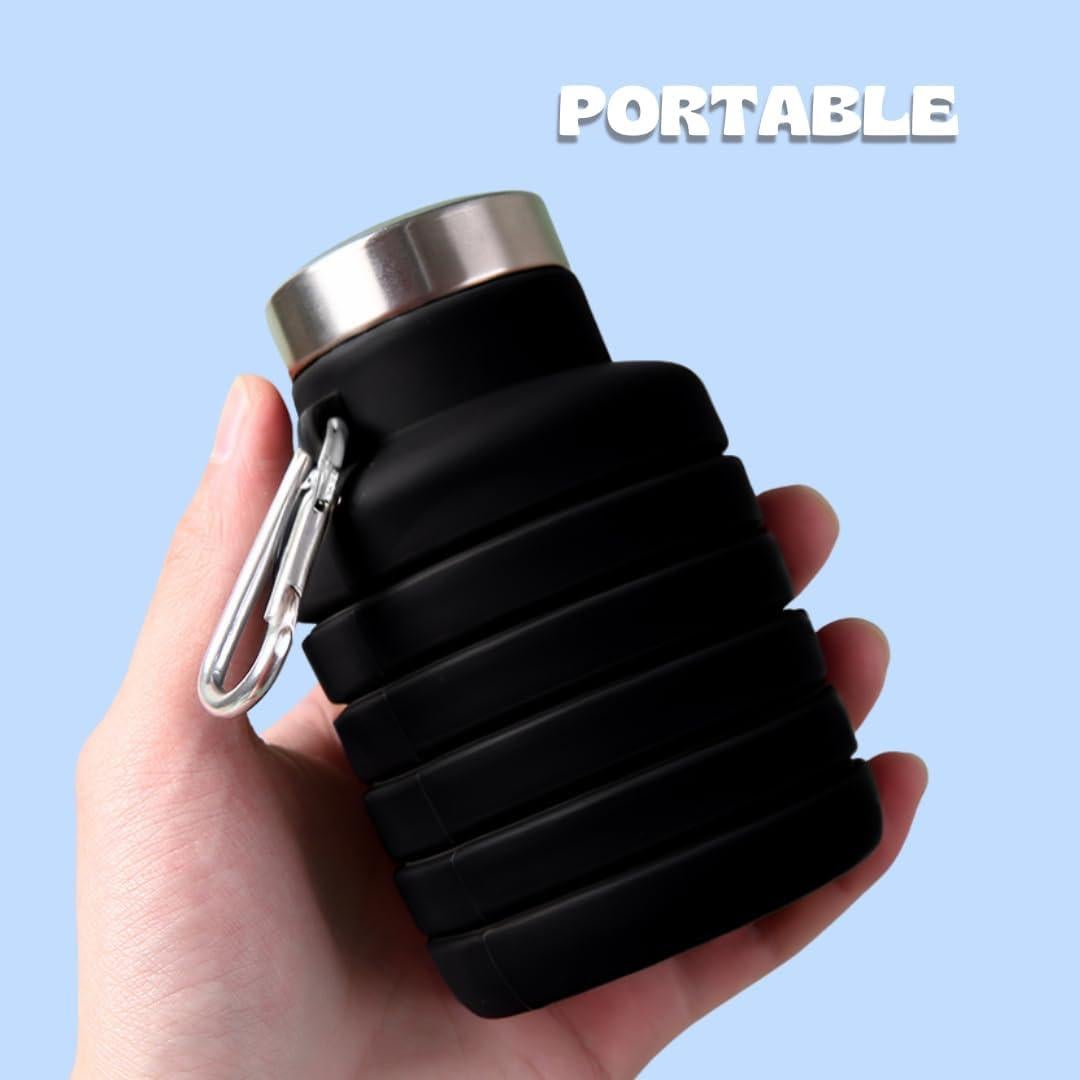 Botella Plegable de Silicona Vnek 500ml Libre de BPA Rosa