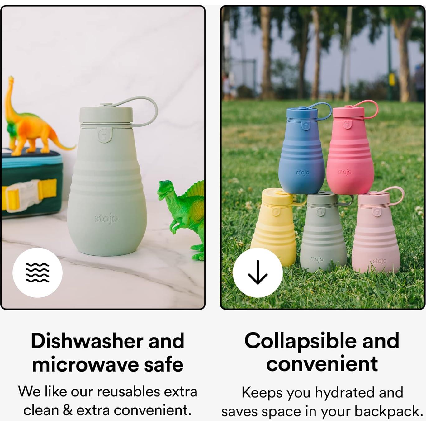 Botella Colapsable Stojo Jr 400ml Lila para Niños