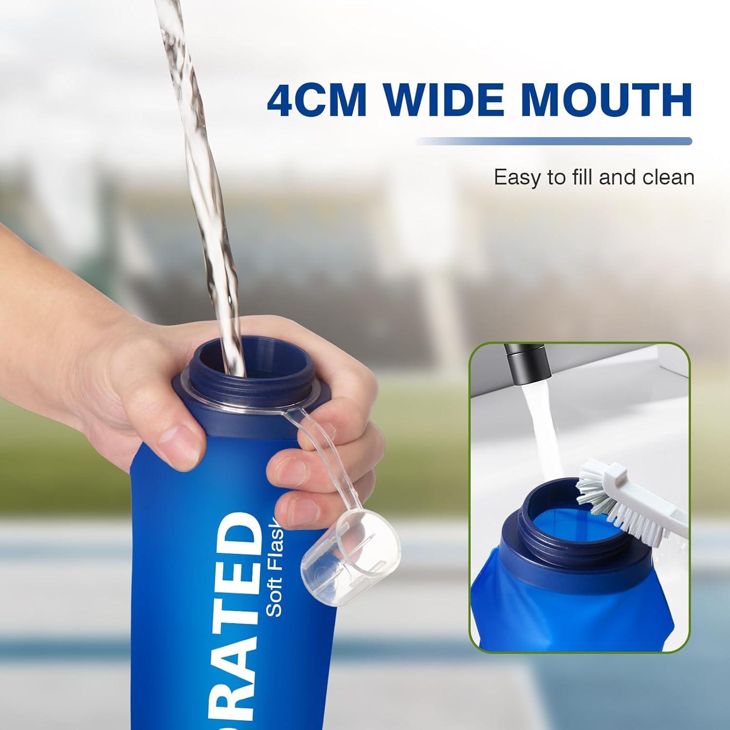 Botella de Agua Plegable WEMEET 500ml Libre de BPA - 2 Paquetes