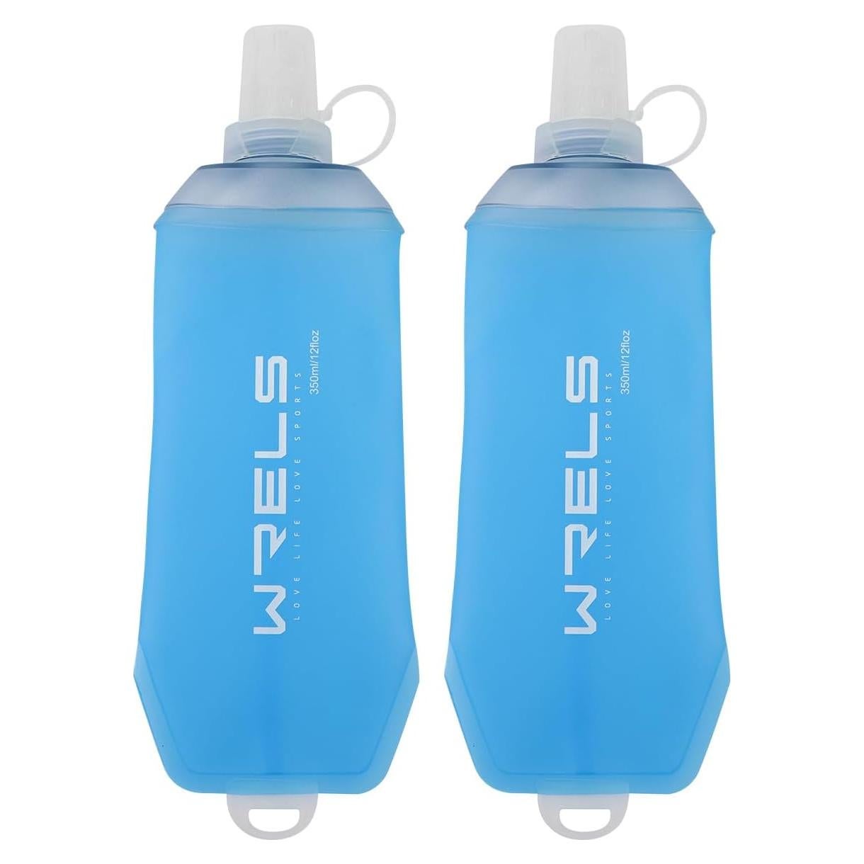 Botella de Agua Plegable WRELS 350ml Azul - 2 Paquetes