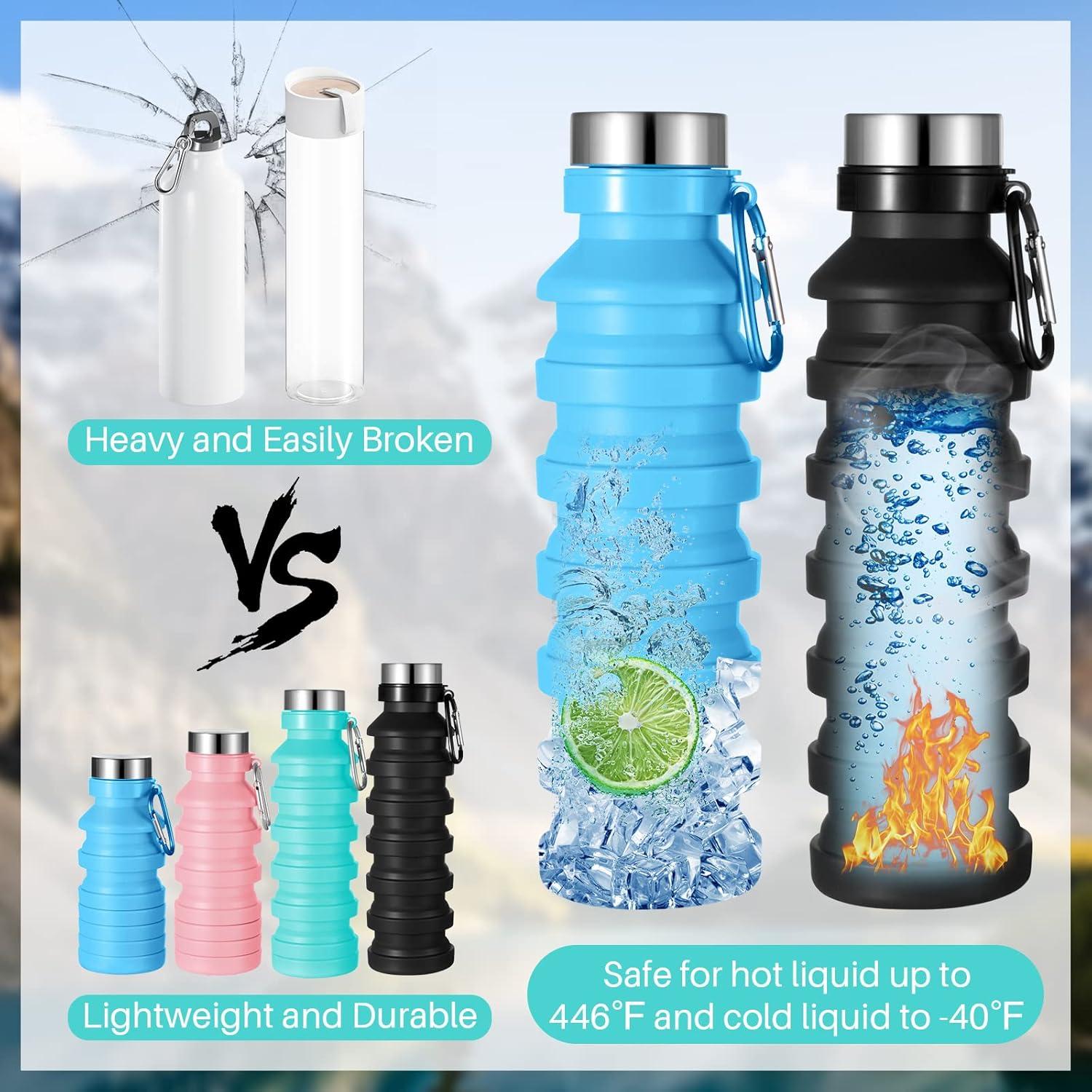 Botellas de Agua Plegables Tessco 4 Pack 550 ml Silicona