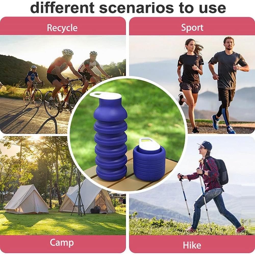 Botella de Agua Plegable Dirbabi 600ml Silicona Libre BPA