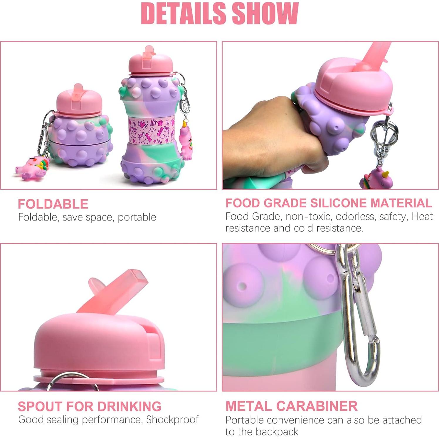 Botella de Agua Plegable Unicornio Louis Donné 550ml Silicona